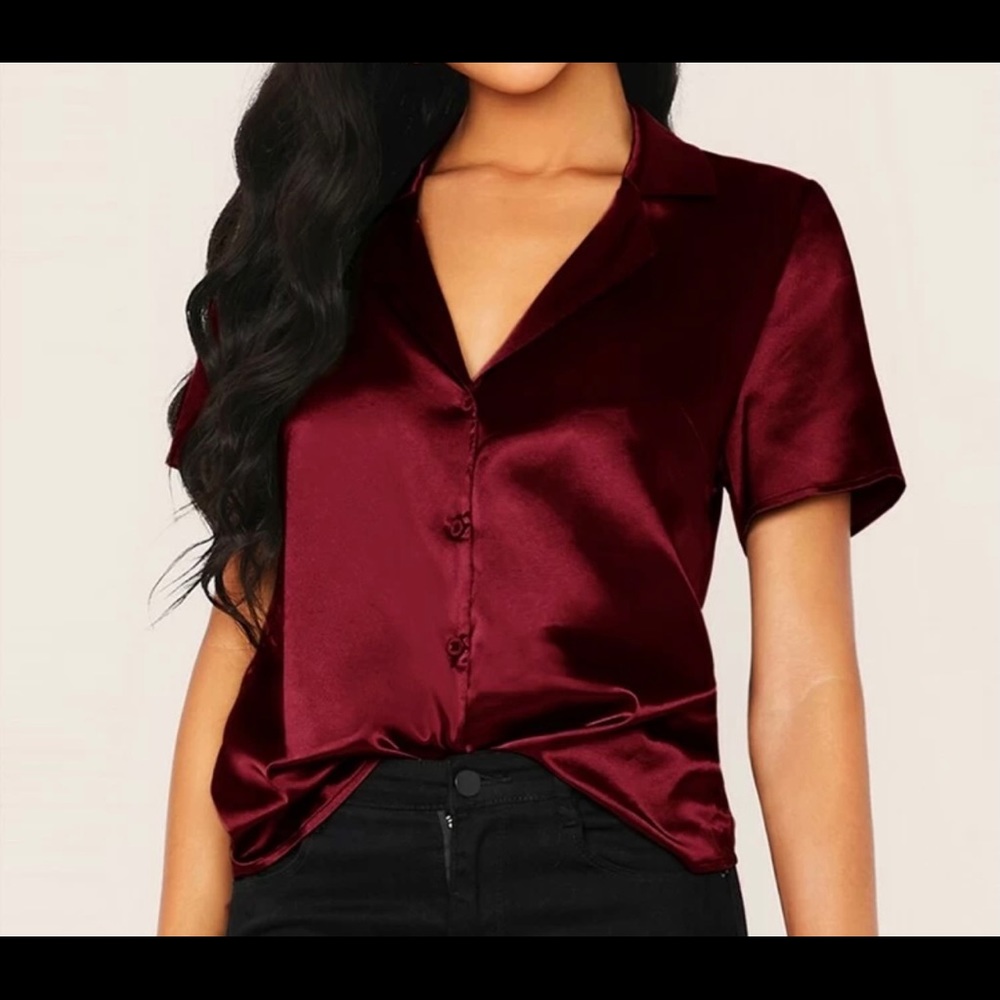 Collared Satin Blouse
